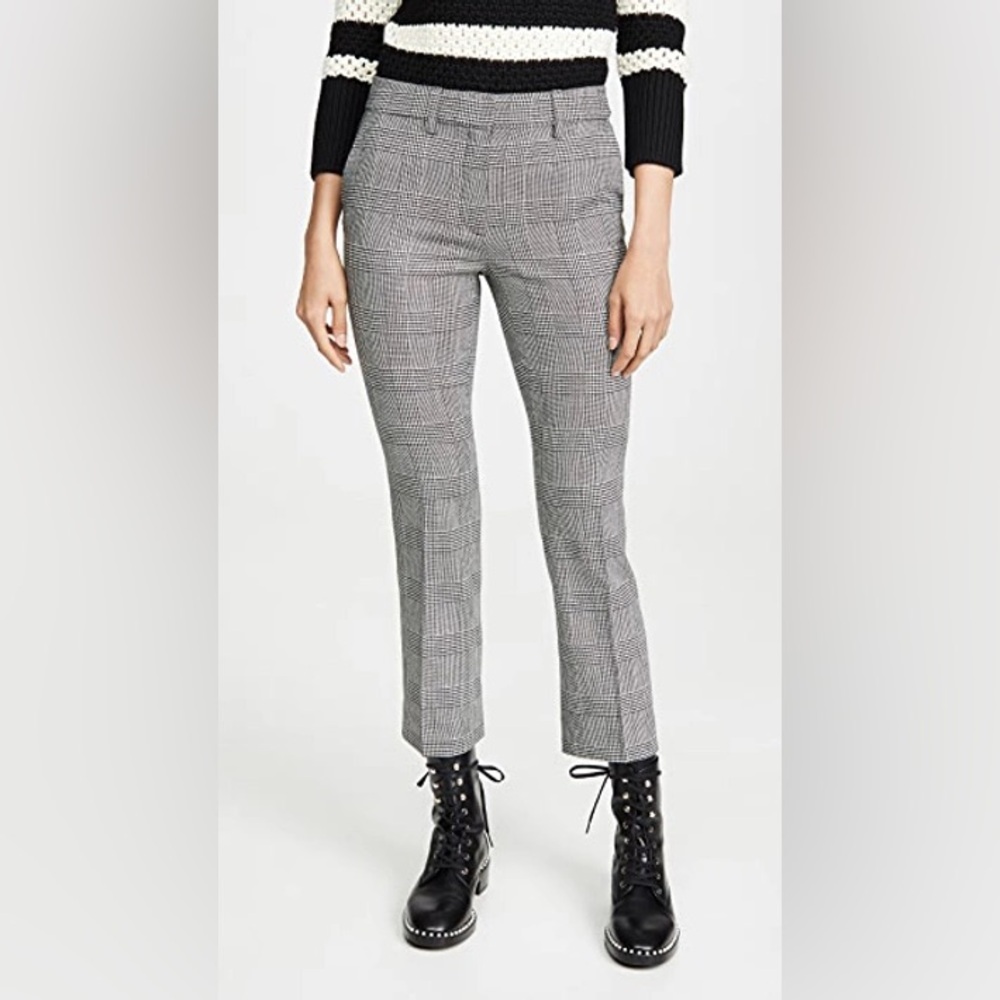 FRAME Plaid Cropped Perfect Trousers
Noir Multi Black Houndstooth Wool US4 NWT